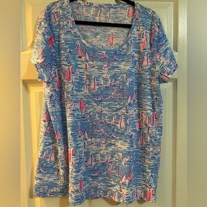 Lilly Pulitzer- Etta Scoop Neck Top XXL